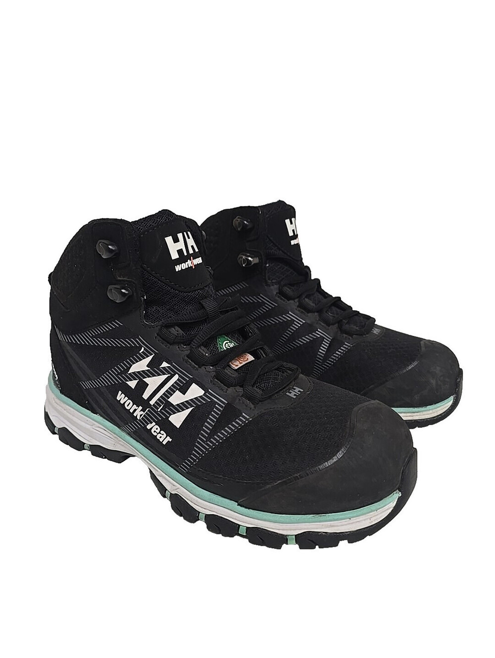 HELLY HANSEN Women's Alum Toe CP Mid Cut Work Boots HHS191010W Black/Aqua 8M